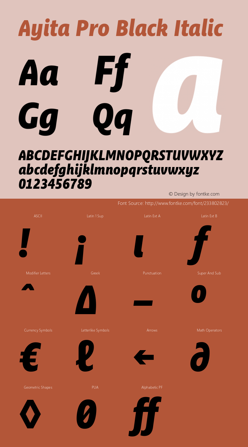 Ayita Pro Black Italic Version 1.20图片样张