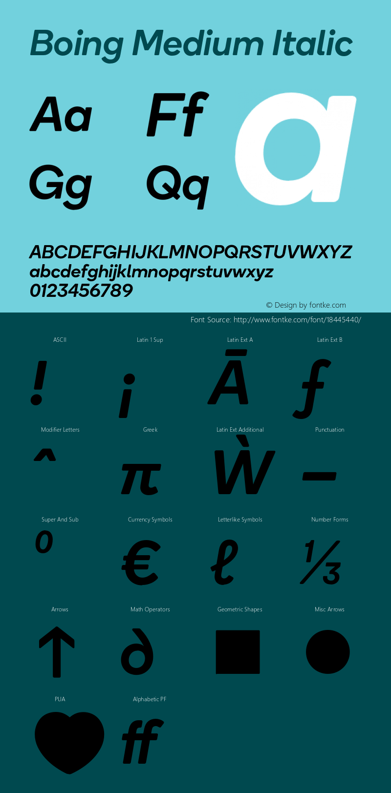 Boing Medium Italic Version 3.000;PS 3.0;hotconv 1.0.88;makeotf.lib2.5.647800; ttfautohint (v1.4) Font Sample