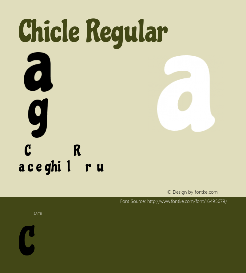 Chicle Regular Version 1.000 Font Sample