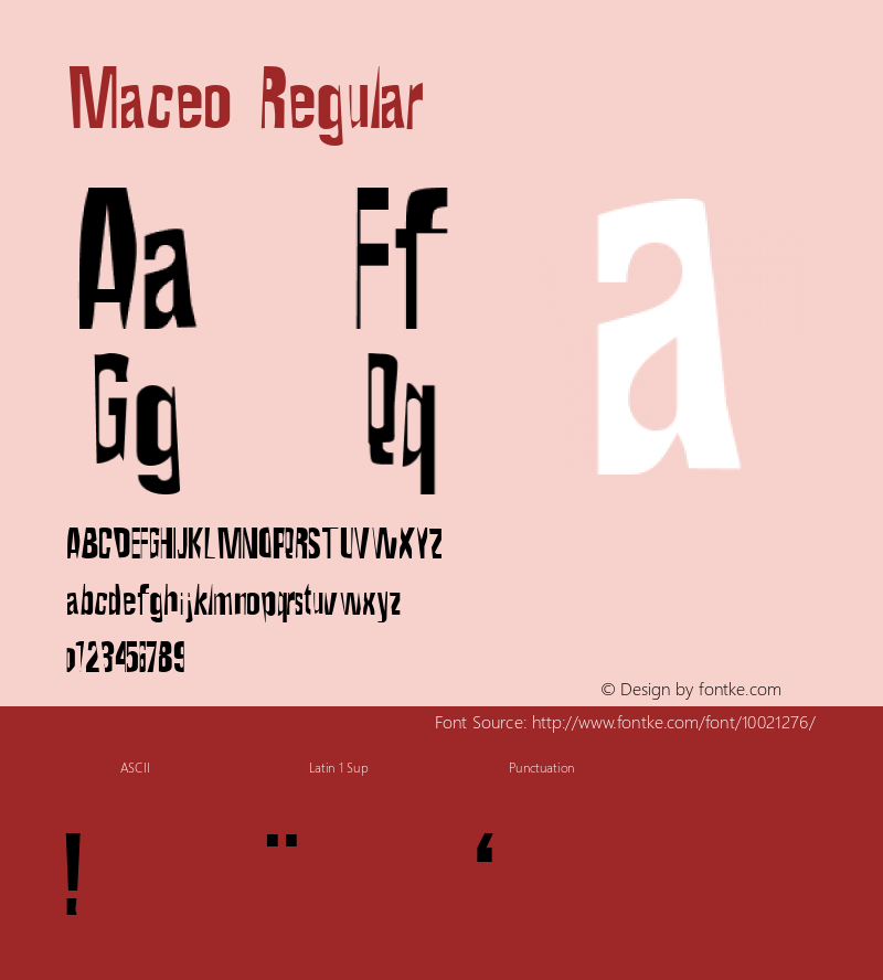 Maceo Regular Altsys Metamorphosis:97-04-10 Font Sample