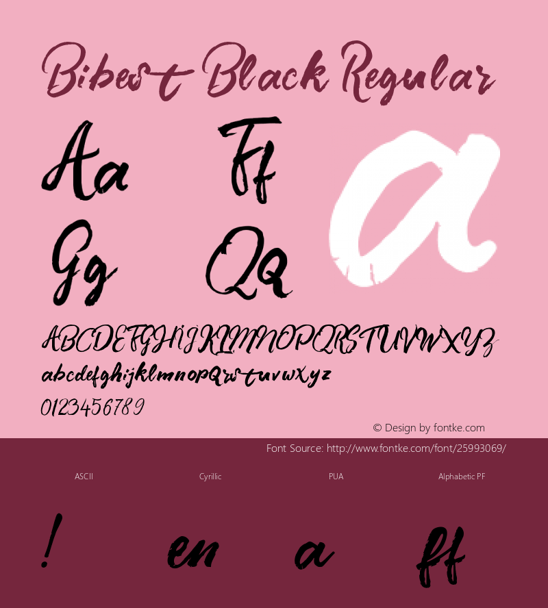 BibestBlack Version 1.000 Font Sample