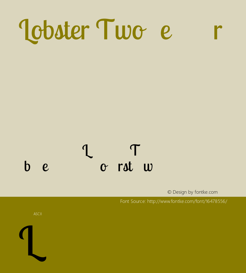 Lobster Two Regular Version 1.006 Font Sample