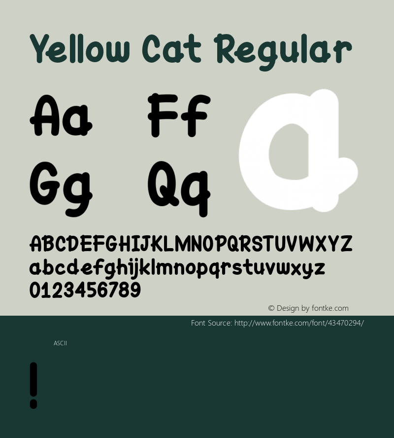 Yellow Cat Version 1.000 Font Sample