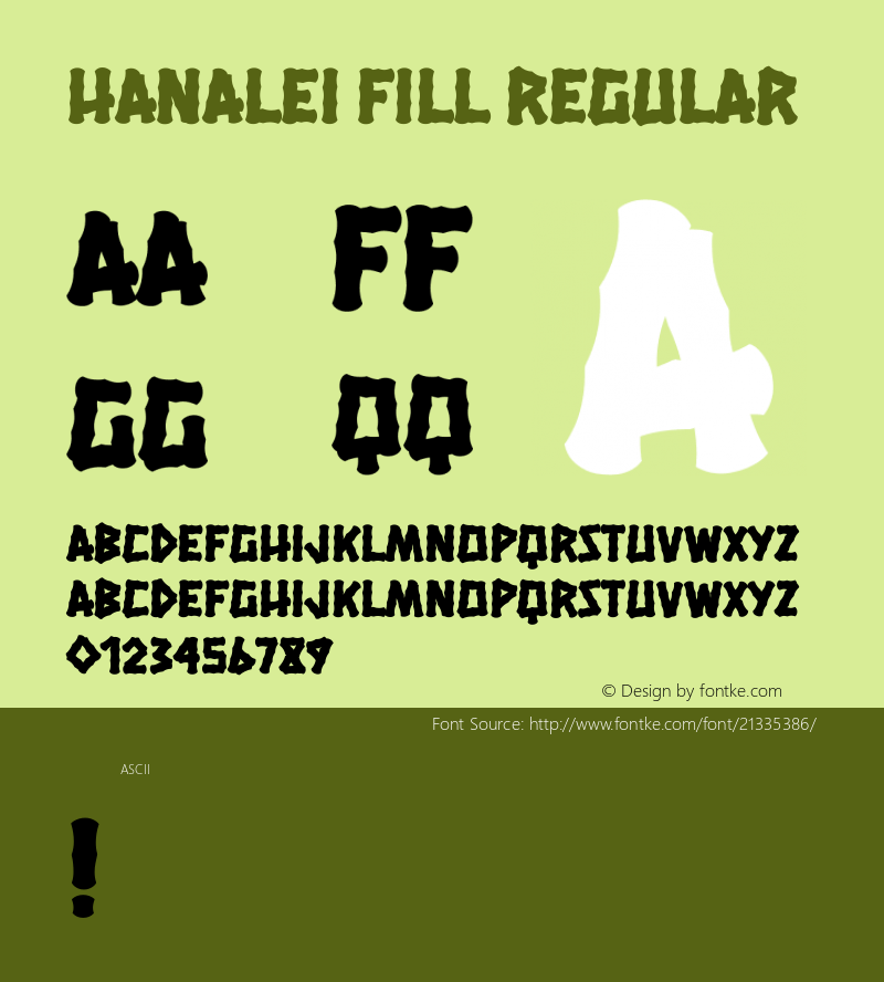 HanaleiFill Version 1.0 Font Sample