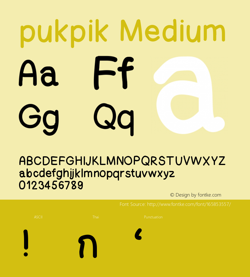 pukpik Version 001.000 Font Sample