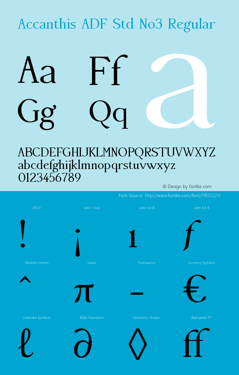 Accanthis ADF Std No3 Regular Version 1.008 Font Sample