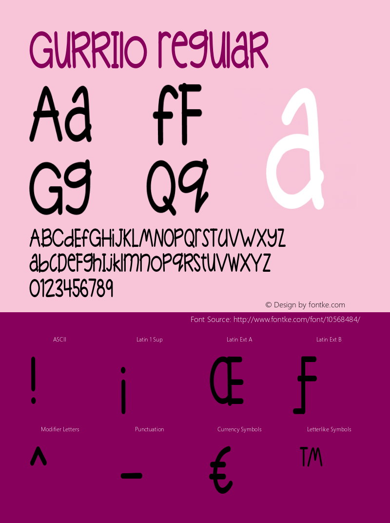 Gurrilo Regular Version 1.000 Font Sample