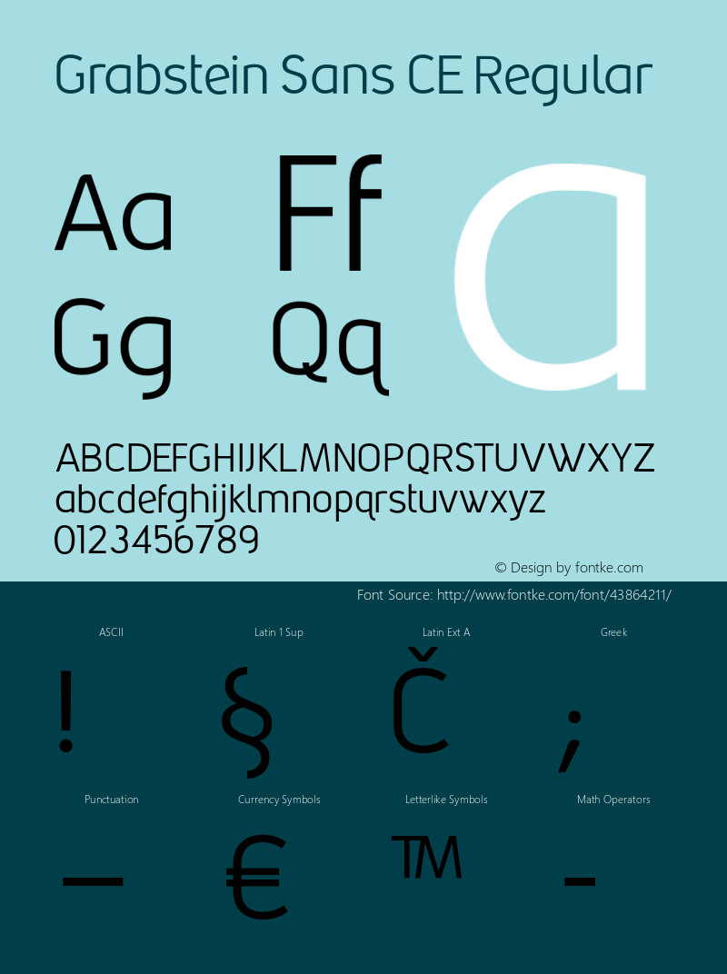 GrabsteinSansCE Version 1.00 May 16, 2019, initial release Font Sample