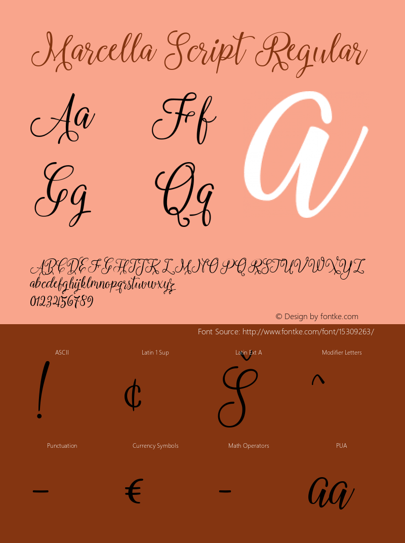 Marcella Script Regular Version 1.000 Font Sample