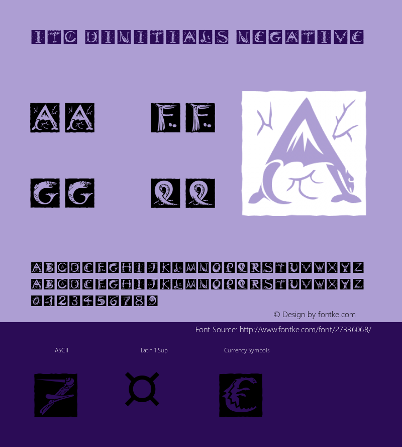 ITC Dinitials Negative Version 1.00; 2006 Font Sample