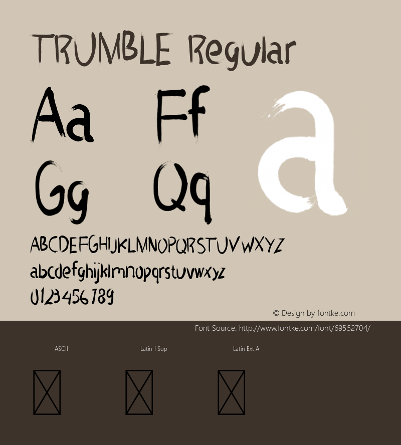 TRUMBLERegular Version 1.001;Fontself Maker 3.5.1 Font Sample