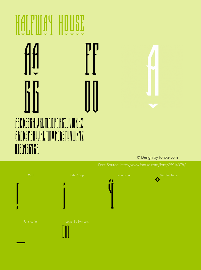 HalfwayHouse Version 001.000 Font Sample