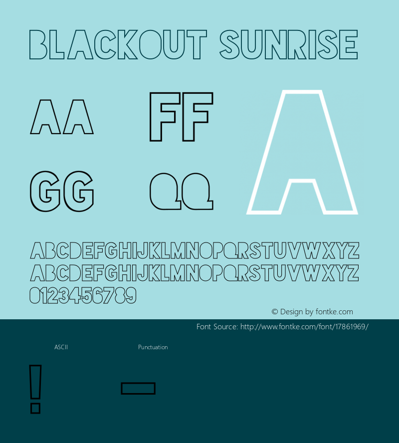 Blackout Sunrise Version 2.001 Font Sample