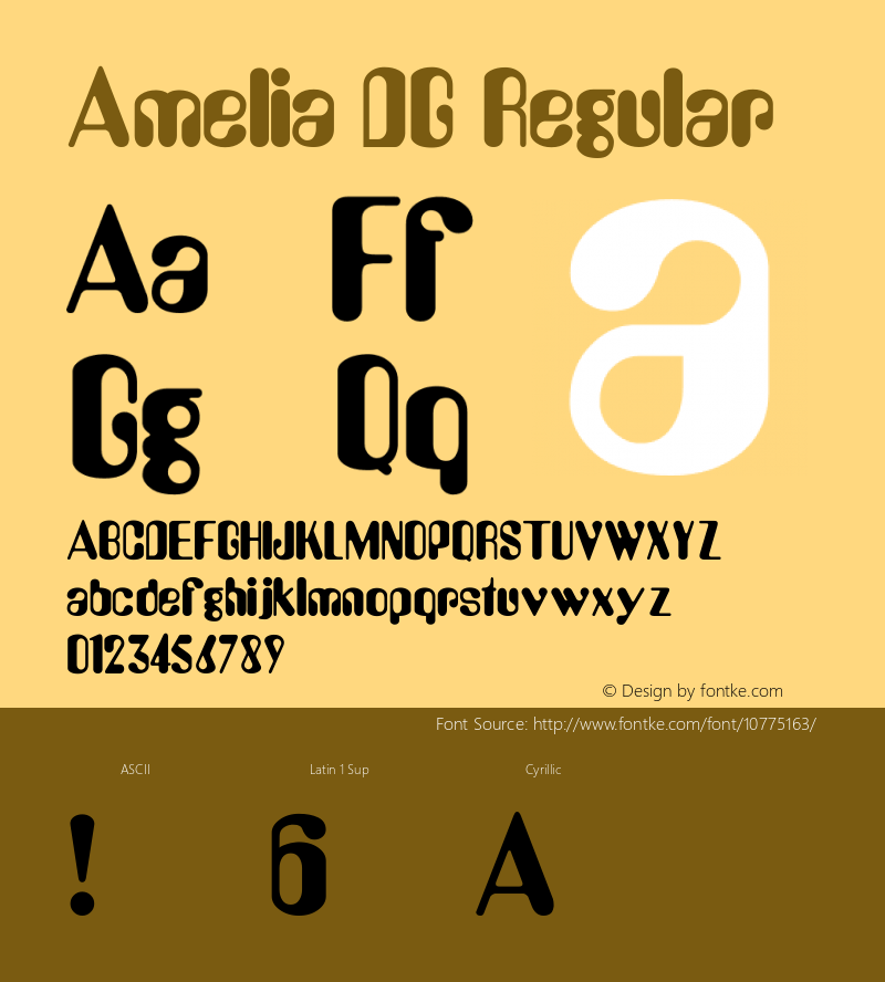 Amelia_DG Regular Converted from H:\NEW\AML___DG.TF1 by ALLTYPE Font Sample