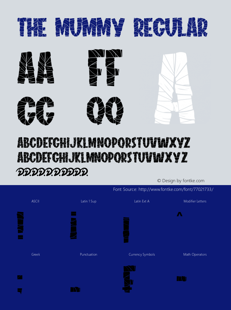 TheMummy Version 1.00;July 17, 2020;FontCreator 12.0.0.2545 64-bit Font Sample