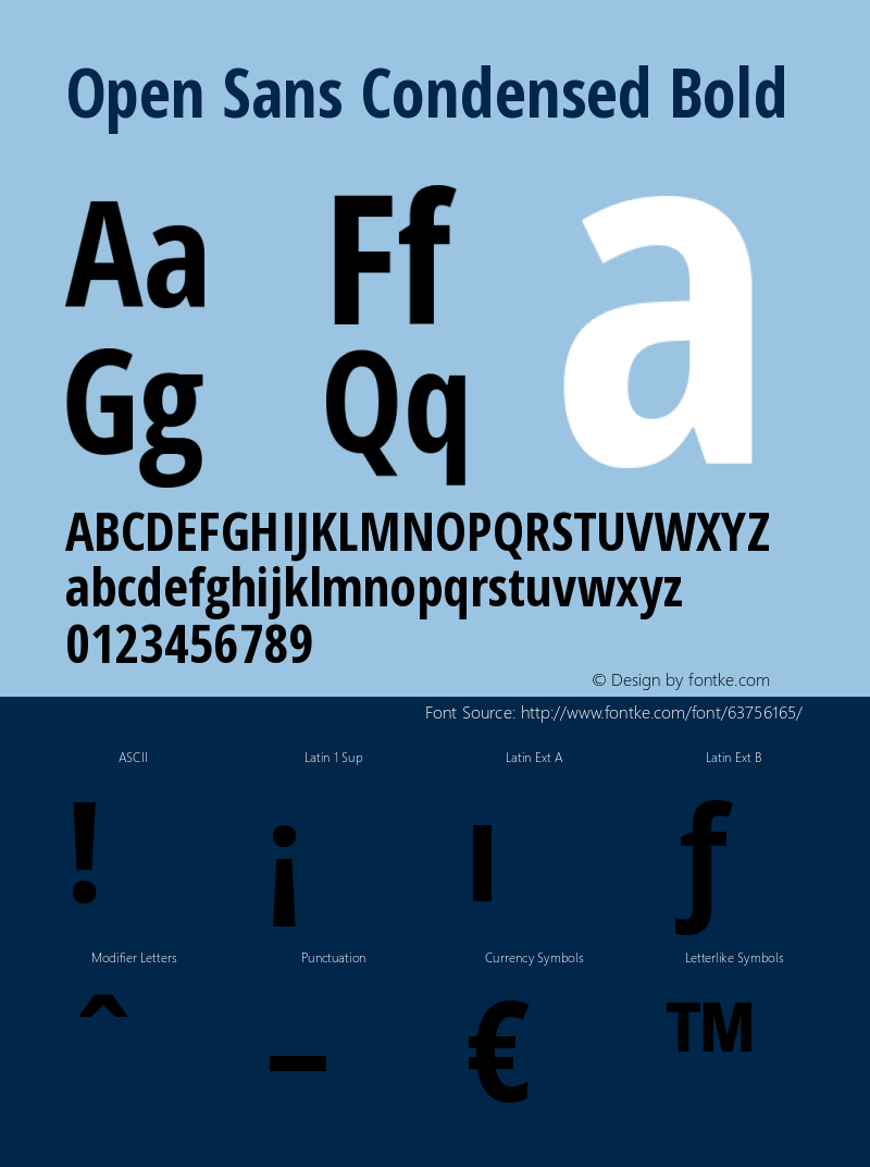 Open Sans Condensed Bold Version 1.10 Font Sample