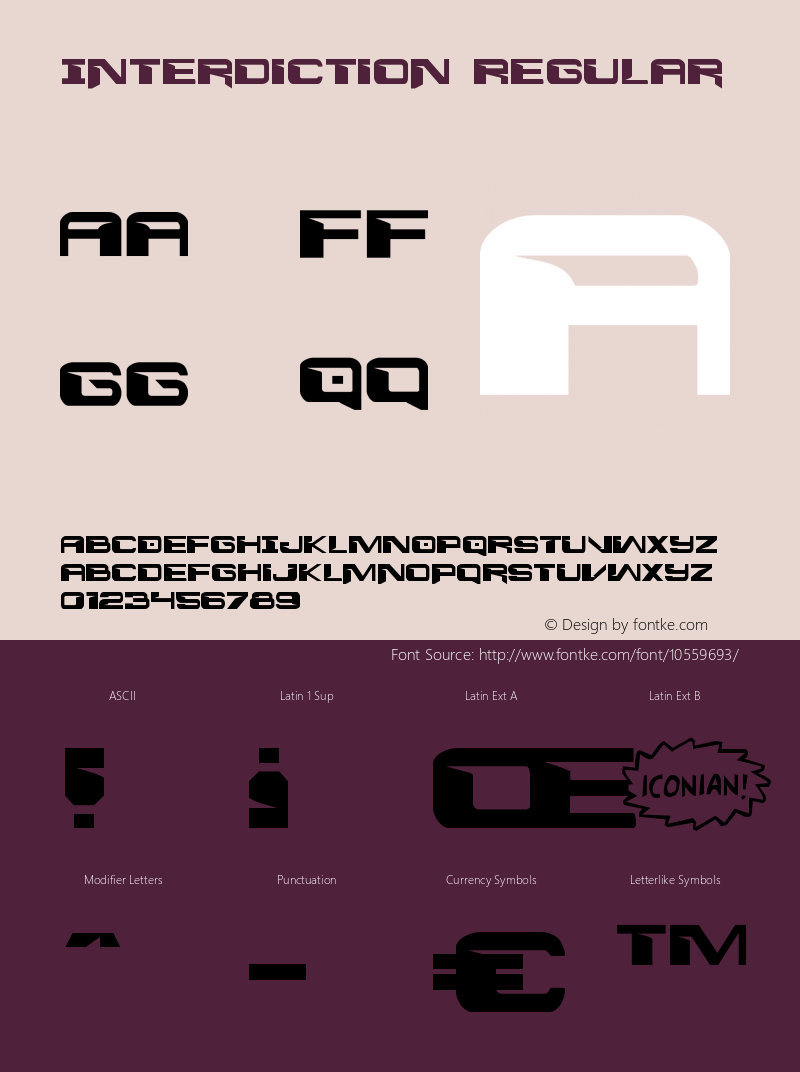 Interdiction Regular Version 1.1; 2014 Font Sample