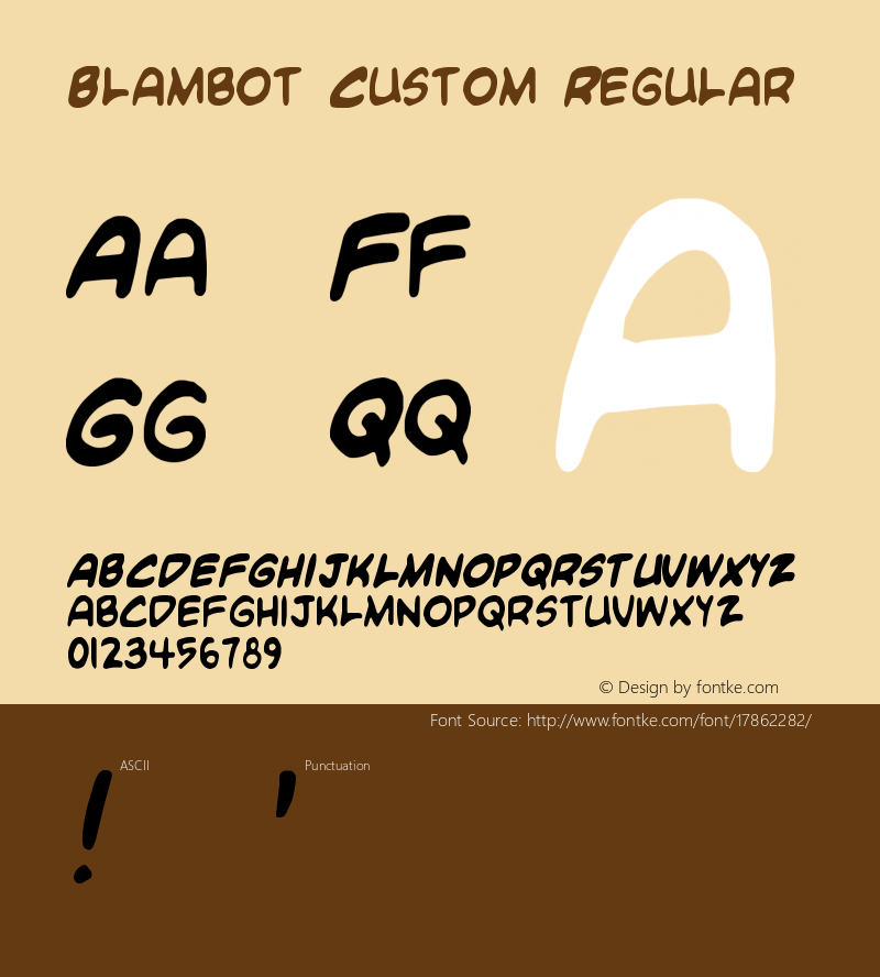 Blambot Custom Regular Version 1.0 Font Sample