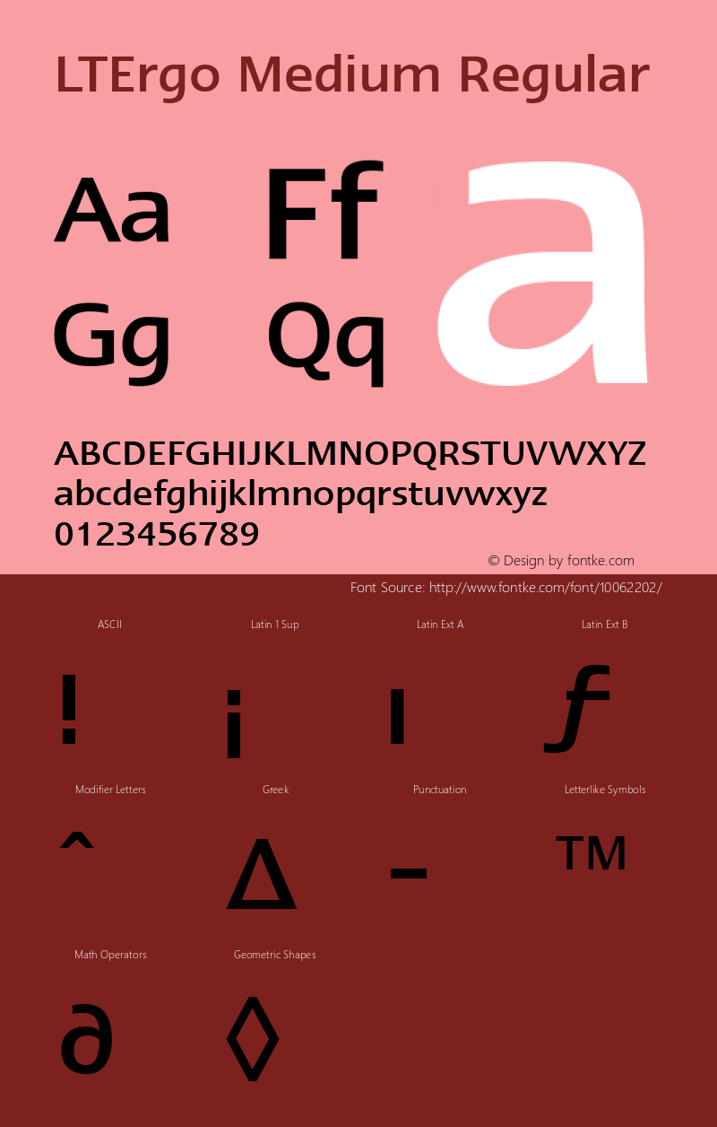 LTErgo Medium Regular 14.09.1997 Font Sample