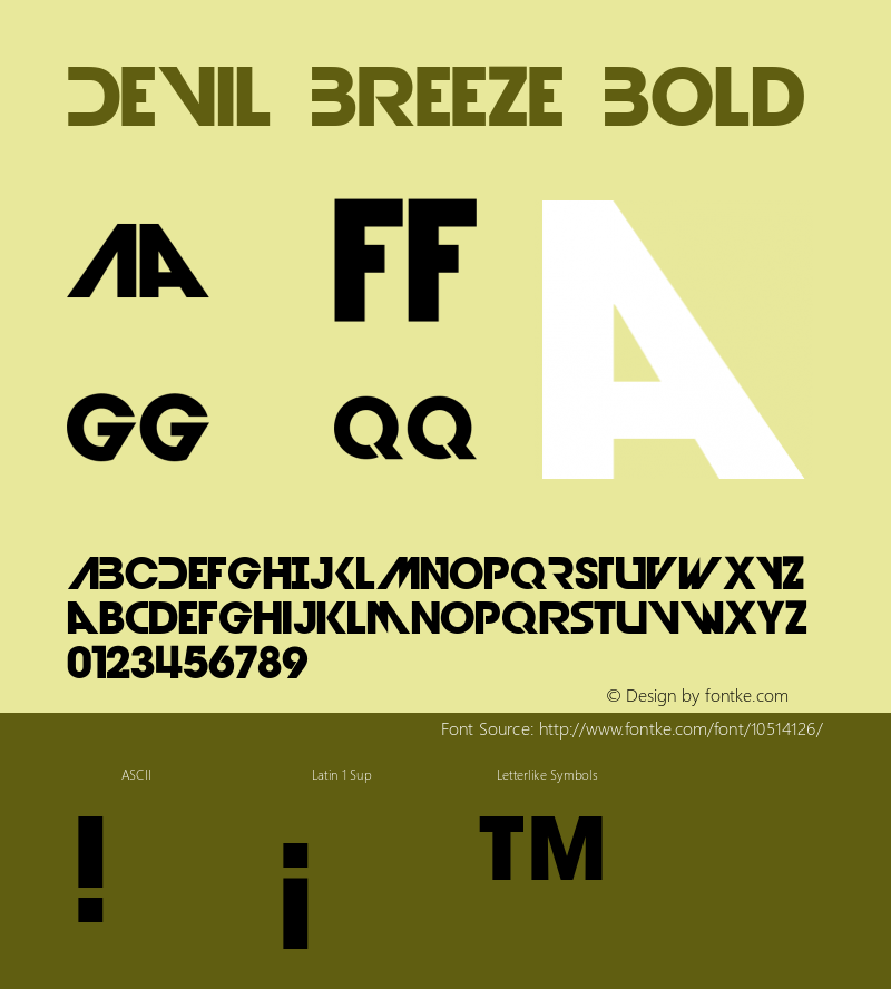 Devil Breeze Bold Version 001.000 Font Sample