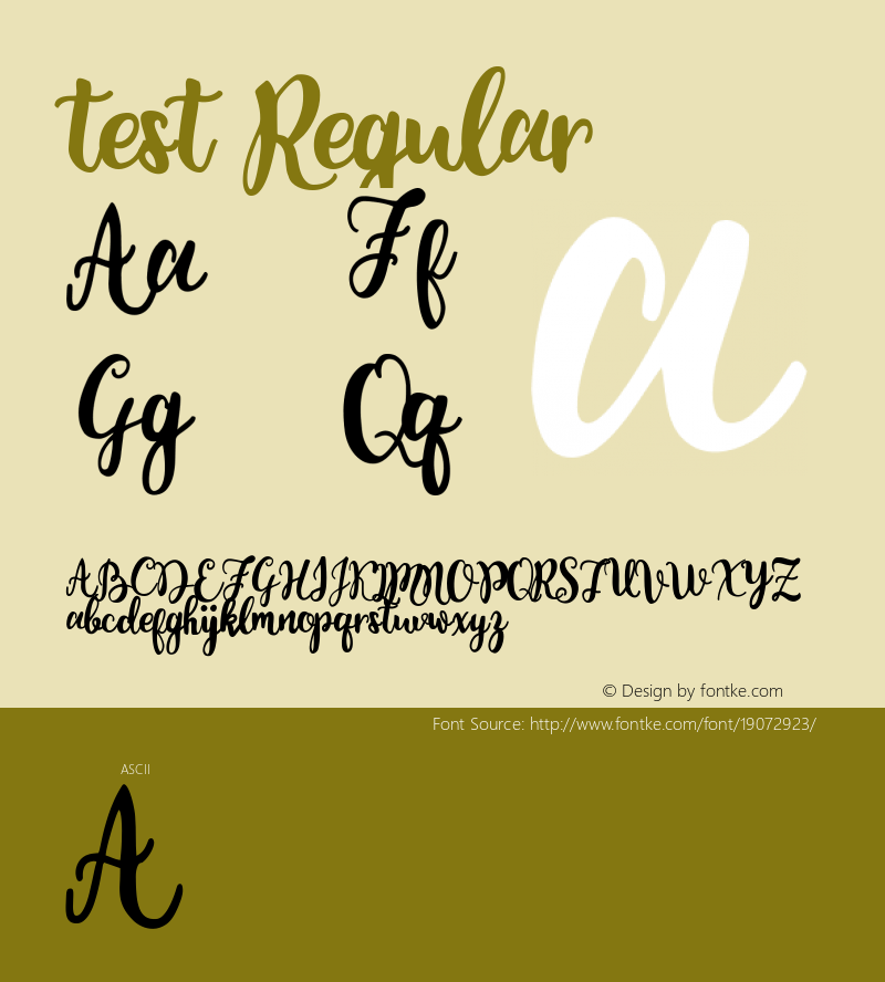 test Regular Version 1.000 Font Sample