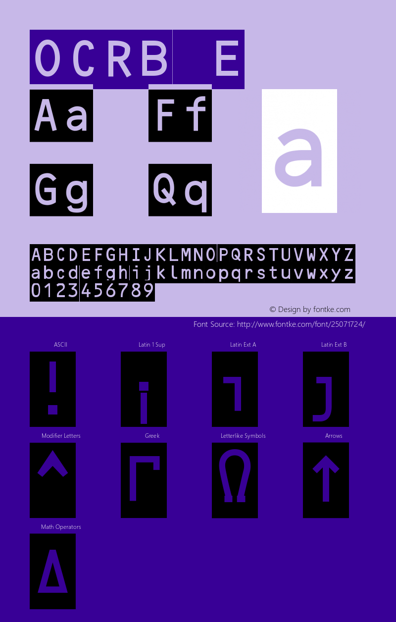 OCR B Inverted Sharp Version 2 Font Sample