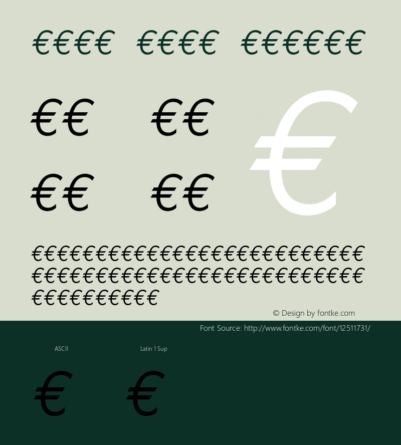 Euro Mono Italic 001.000 Font Sample