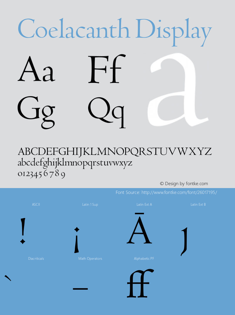 Coelacanth Display Version 000.003 Font Sample