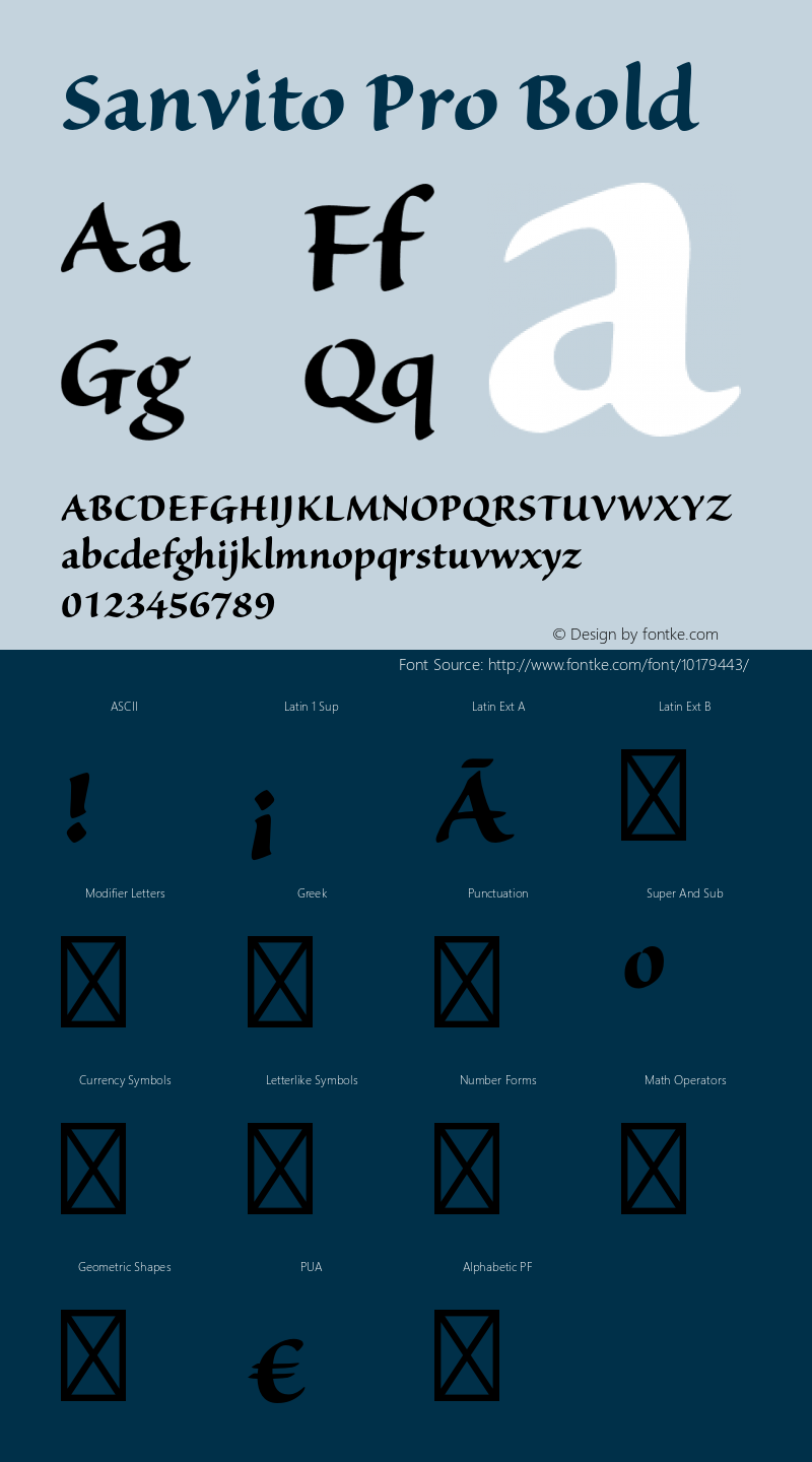 Sanvito Pro Bold OTF 1.003;PS 001.001;Core 1.0.31;makeotf.lib1.4.1585 Font Sample