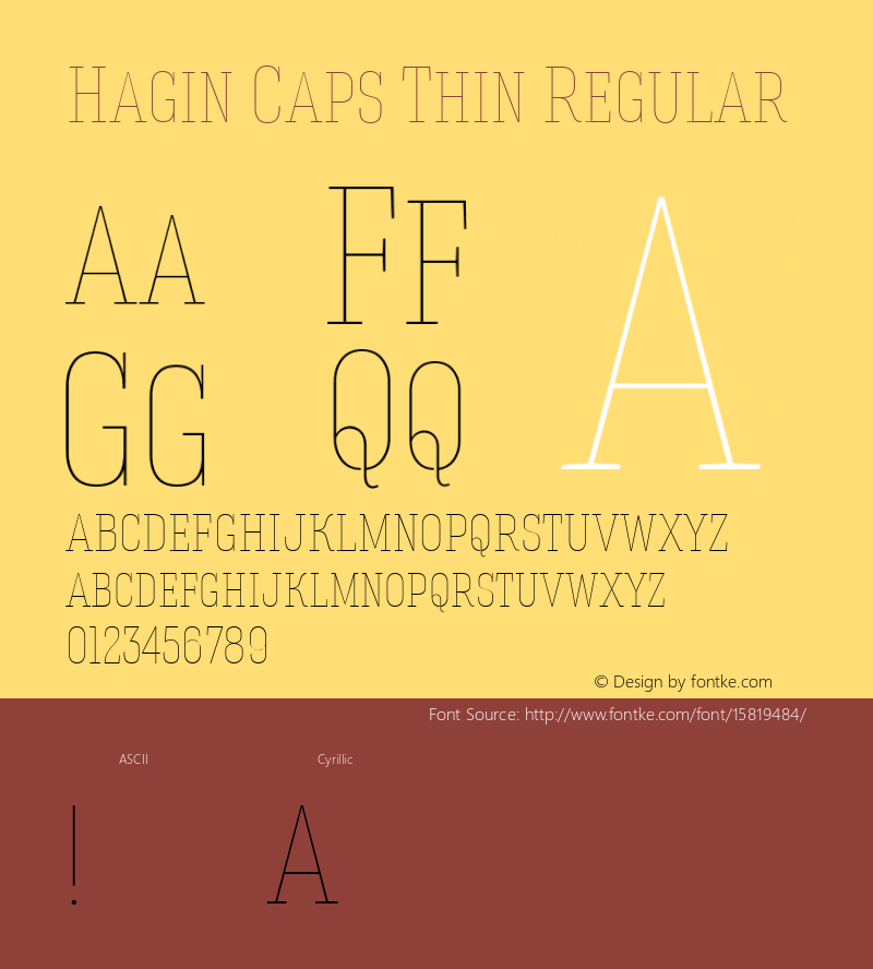 Hagin Caps Thin Regular Version 1.000; ttfautohint (v1.4.1) Font Sample