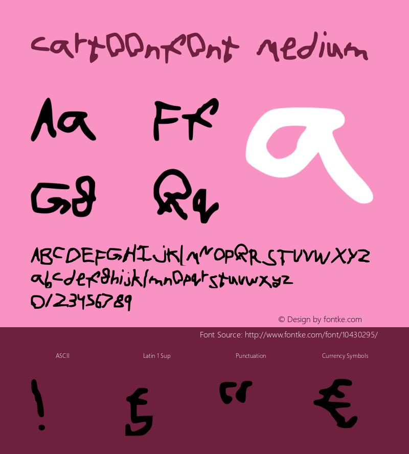 cartoonfont Medium Version 001.000 Font Sample