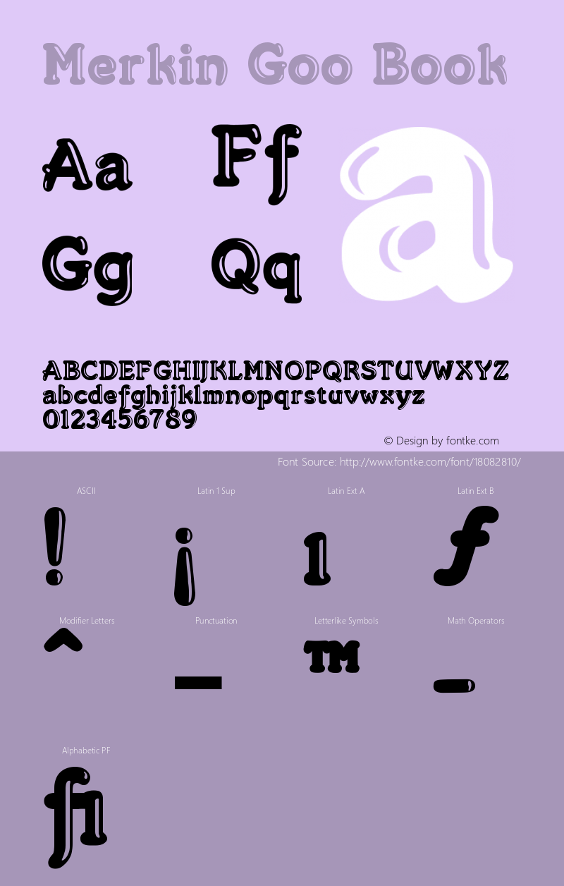 Merkin Goo Book Version 1.0 Font Sample