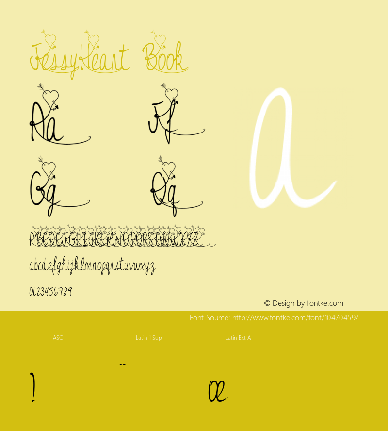 JessyHeart Book Version 001.000 Font Sample