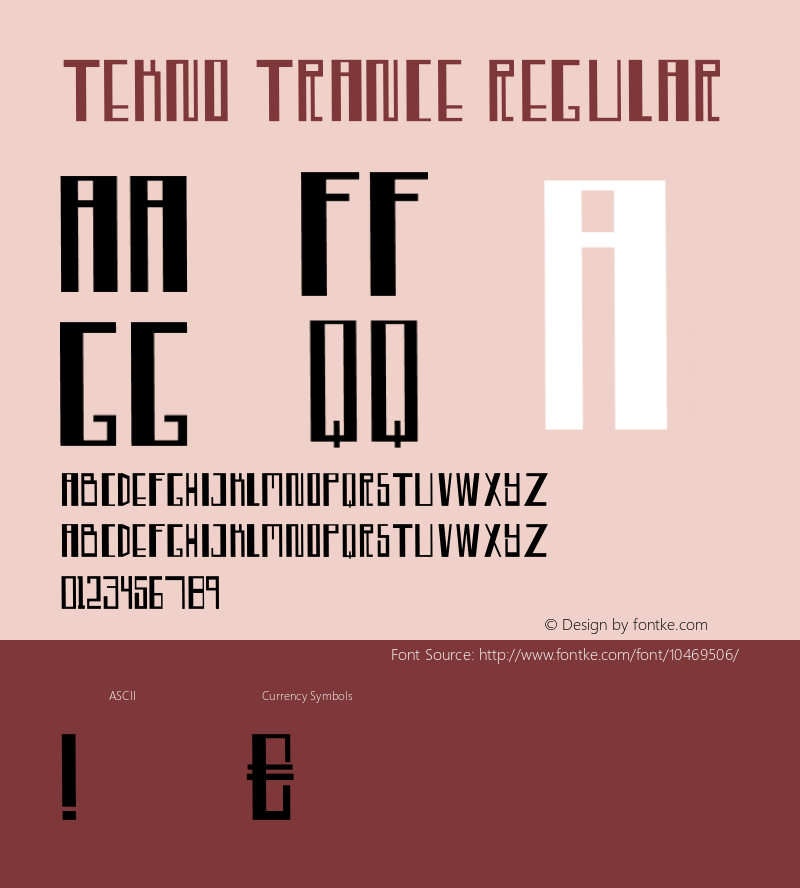 Tekno Trance Regular Version 1.000;PS 001.001;hotconv 1.0.56 Font Sample