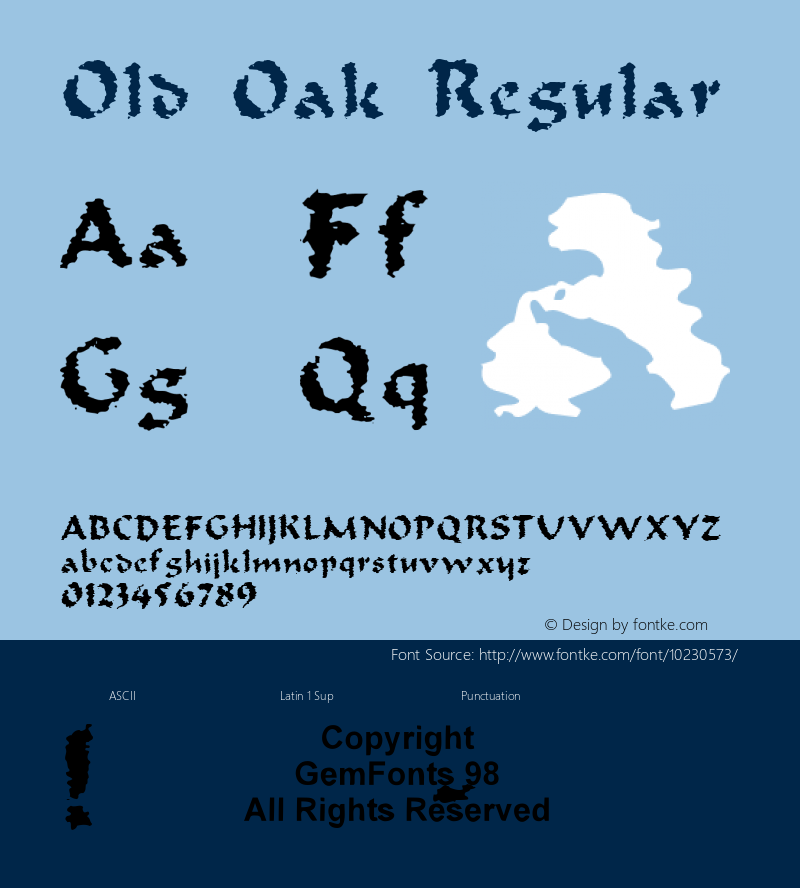 Old Oak Regular 03/12/98 Font Sample