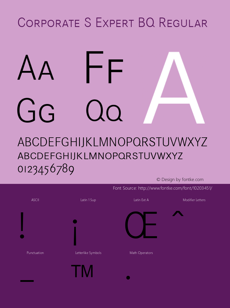 Corporate S Expert BQ Regular Version 001.000 Font Sample