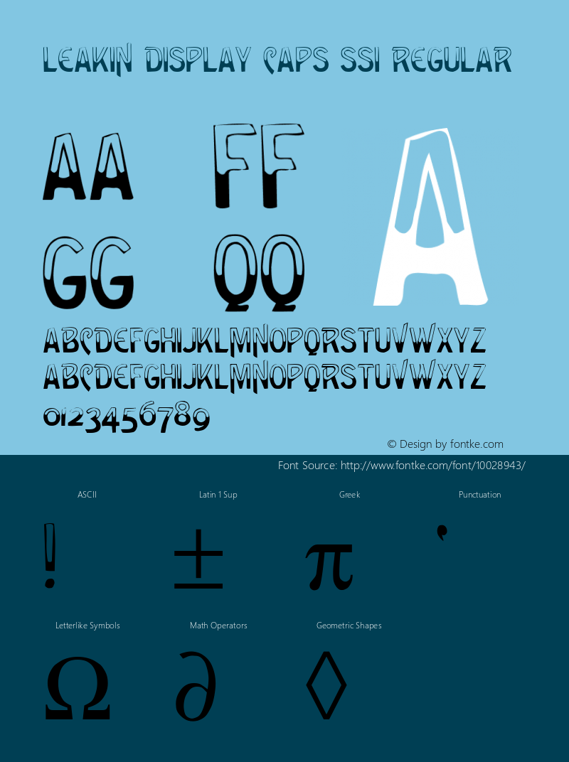 Leakin Display Caps SSi Regular Altsys Metamorphosis:3/6/92 Font Sample