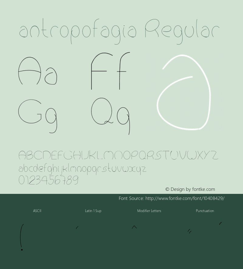 antropofagia Regular Version 001.000 Font Sample