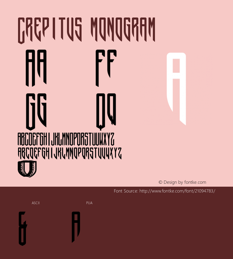 Crepitus monogram Version 001.000 Font Sample