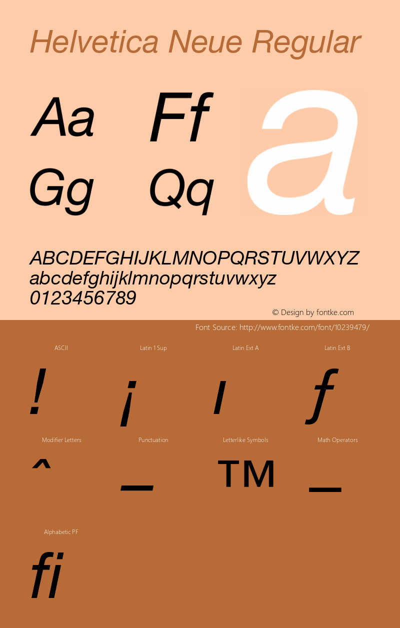 Helvetica Neue Regular 001.102 Font Sample