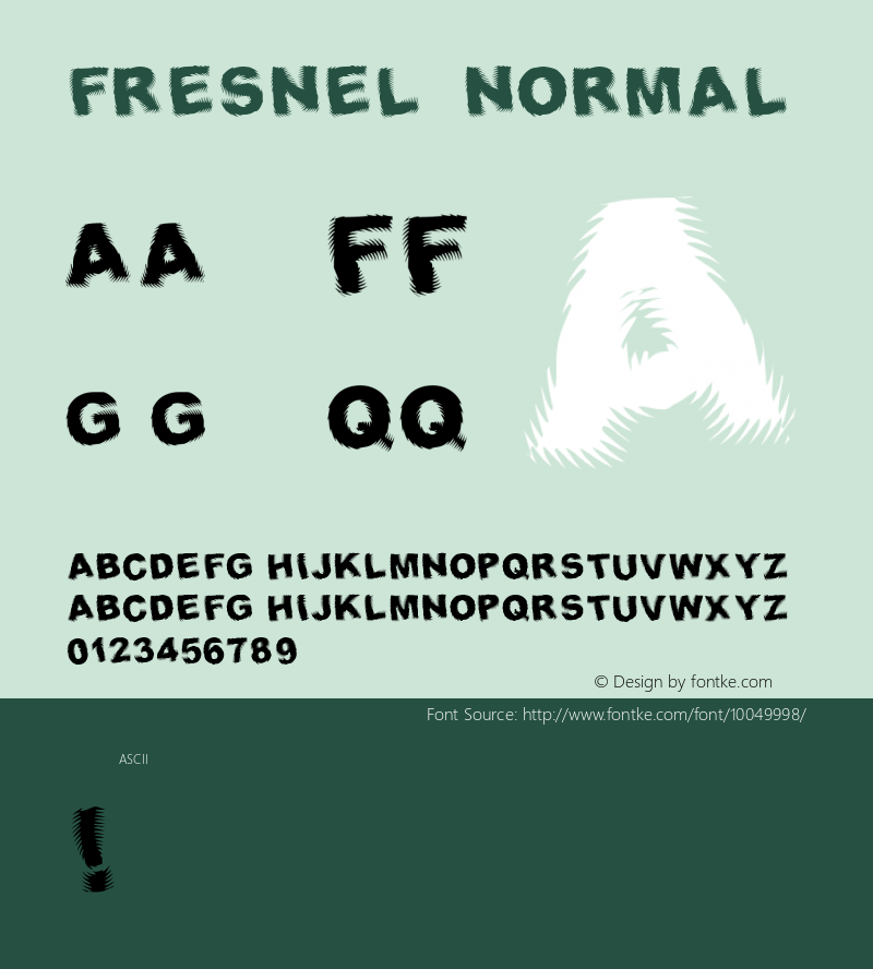 Fresnel Normal 1.0 Sun May 25 20:17:46 1997 Font Sample