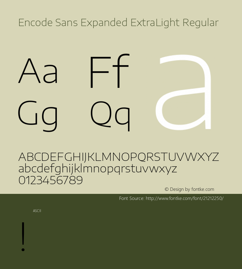 EncodeSansExpandedExtraLight Version 1.0 Font Sample