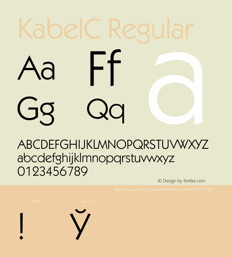 KabelC Regular 001.000 Font Sample