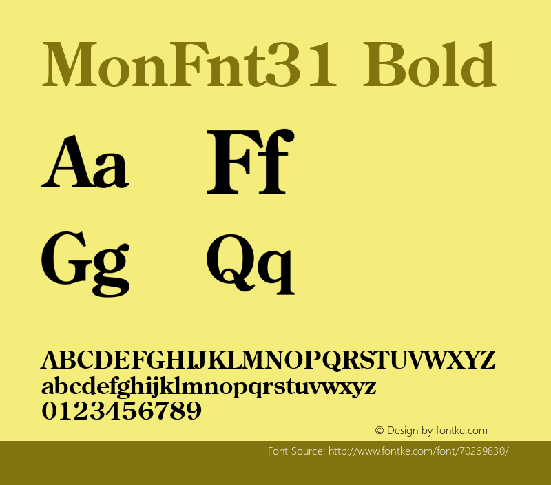MonFnt31 Bold Version 1.0 Font Sample