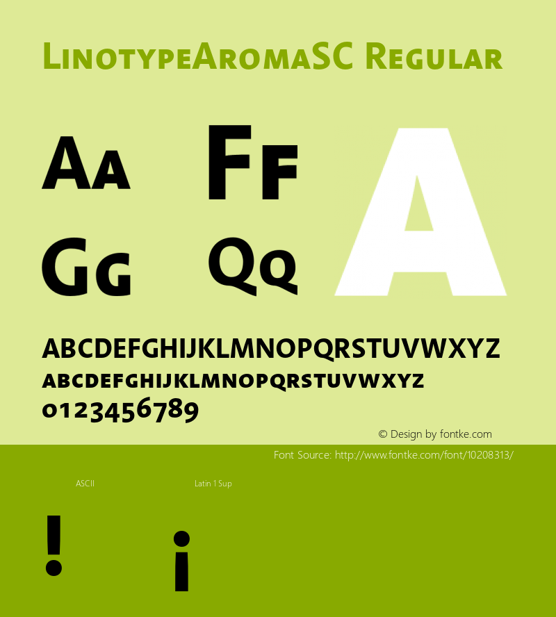 LinotypeAromaSC Regular 001.000 Font Sample