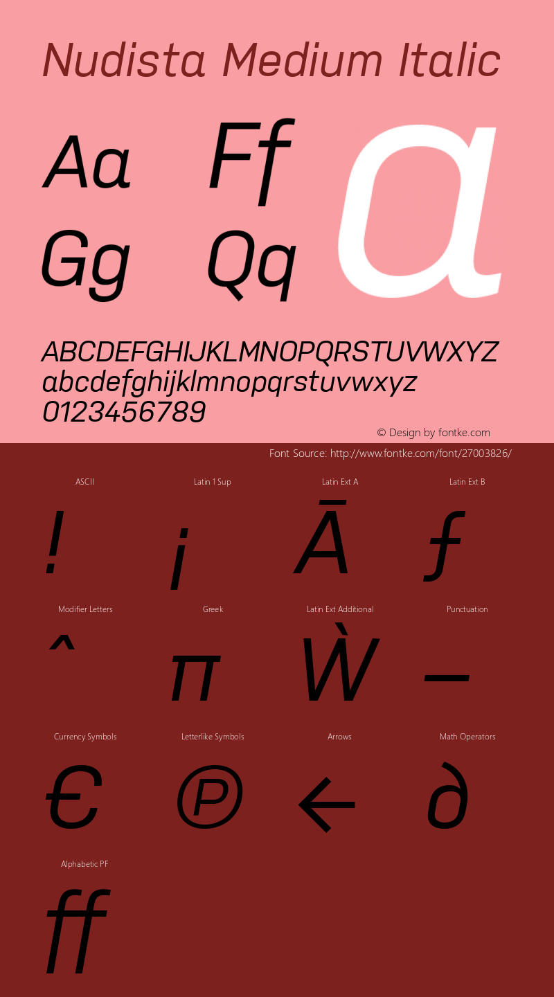 Nudista Italic Version 2.000 Font Sample