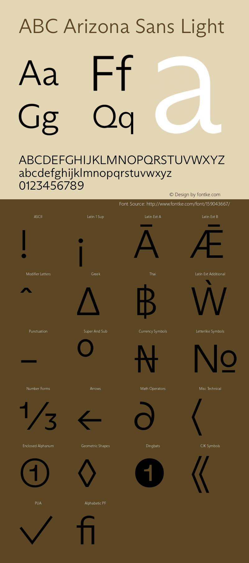 ABC Arizona Sans Light Version 1.000; wf-rip Font Sample