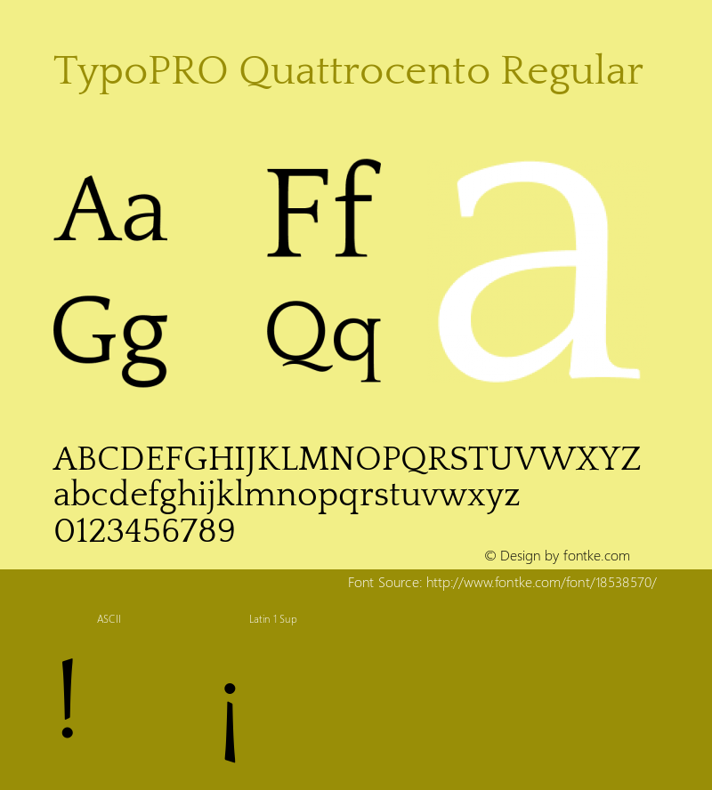 TypoPRO Quattrocento Regular Version 2.000 Font Sample