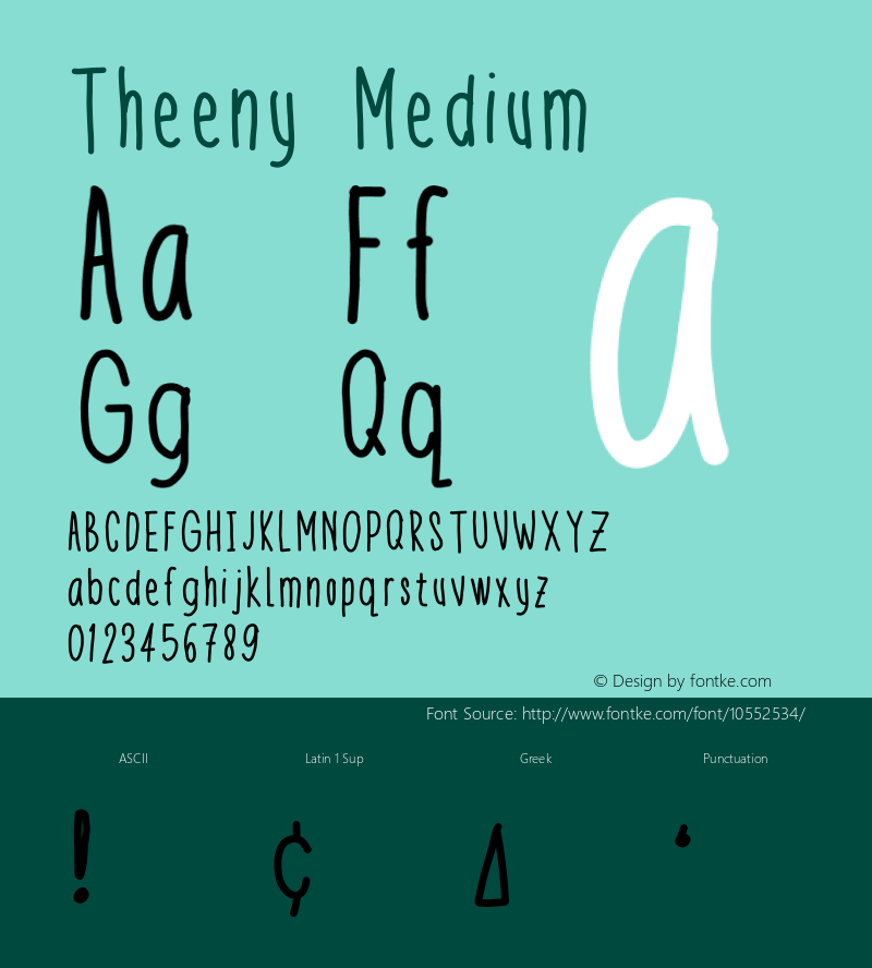 Theeny Medium Version 1.0 Font Sample