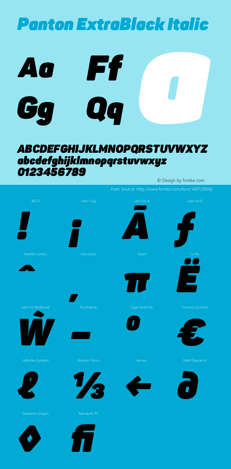 Panton-ExtraBlackItalic Version 1.000 Font Sample